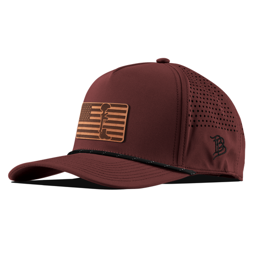 Memorial Curved 5 Panel Rope Maroon/Black 