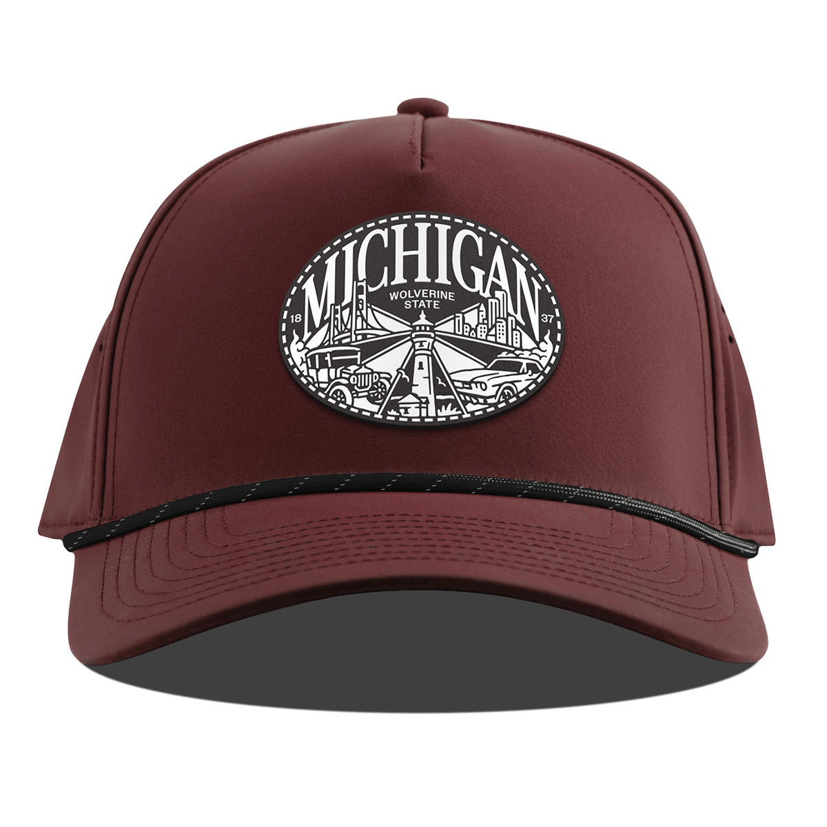 Michigan Traveler Curved 5 Panel Rope Maroon