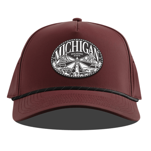 Michigan Traveler Curved 5 Panel Rope Maroon