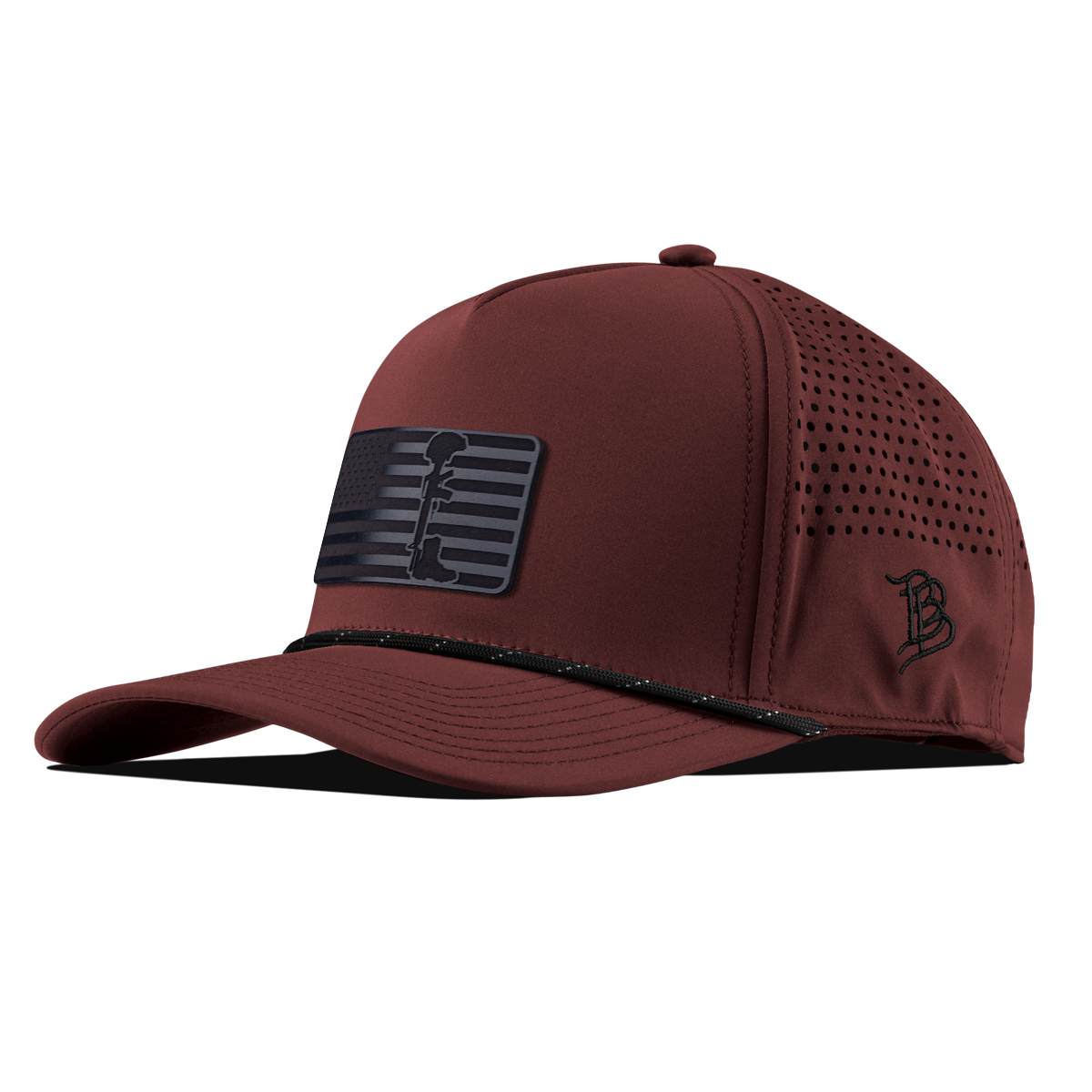 Midnight Memorial Curved 5 Panel Rope Maroon/Black 