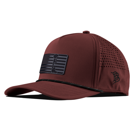 Midnight Memorial Curved 5 Panel Rope Maroon/Black 