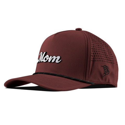 Mom Script Curved 5 Panel Rope Maroon/Black