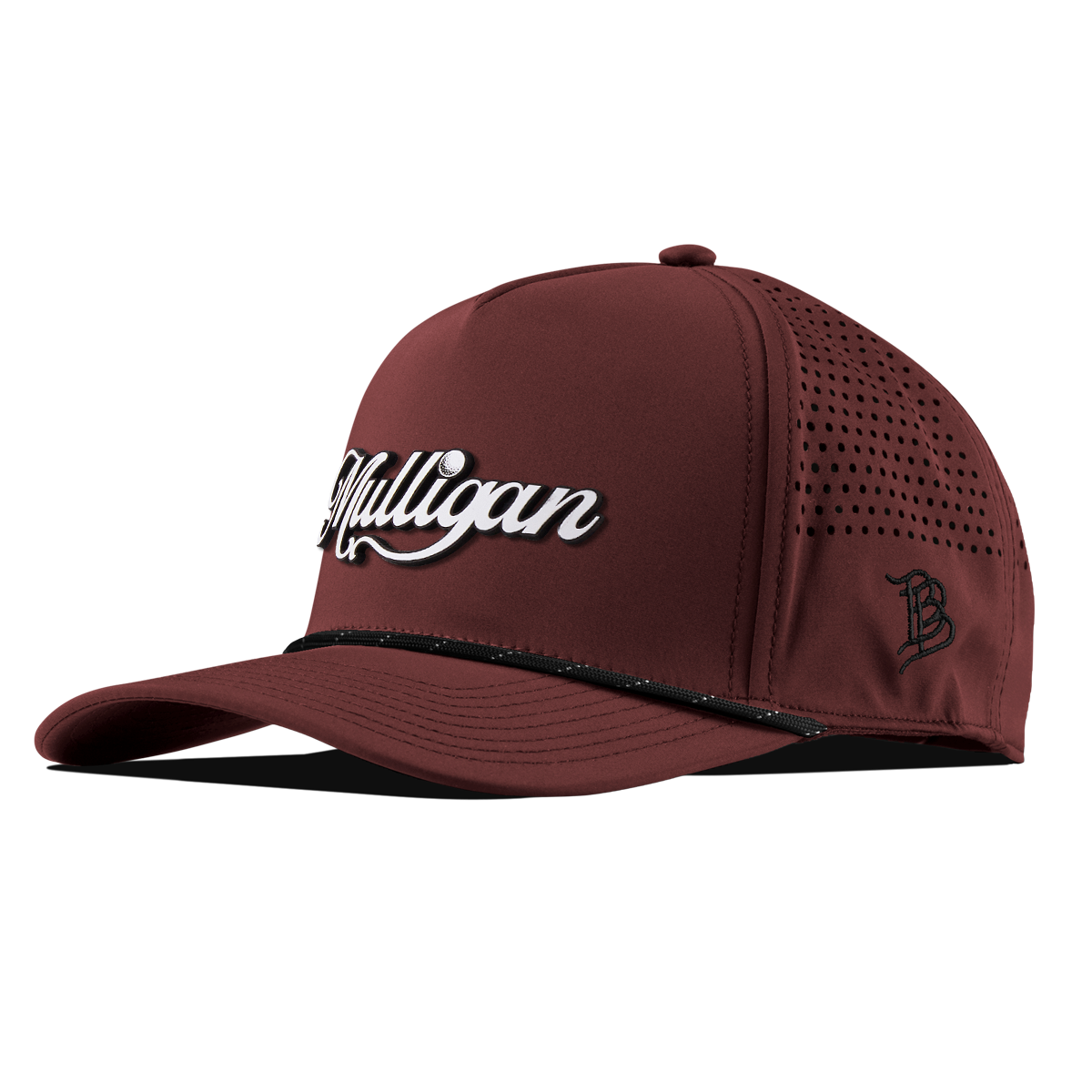 Mulligan Curved 5 Panel Rope Maroon/Black 