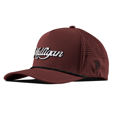 Mulligan Curved 5 Panel Rope Maroon/Black 