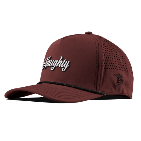 Naughty Curved 5 Panel Rope Maroon/Black