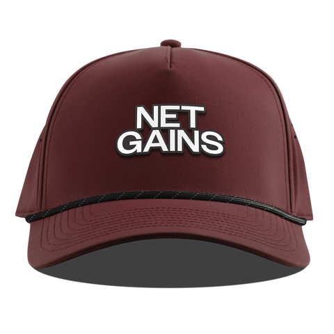 Net Gains Curved 5 Panel Rope Maroon