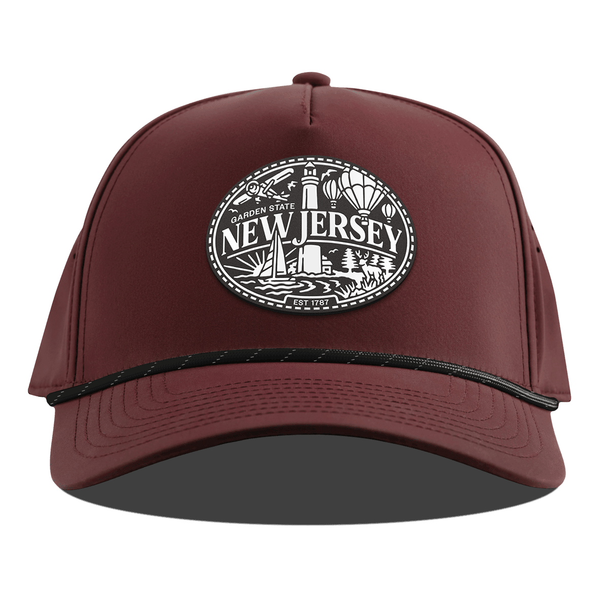 New Jersey Traveler Curved 5 Panel Rope Maroon