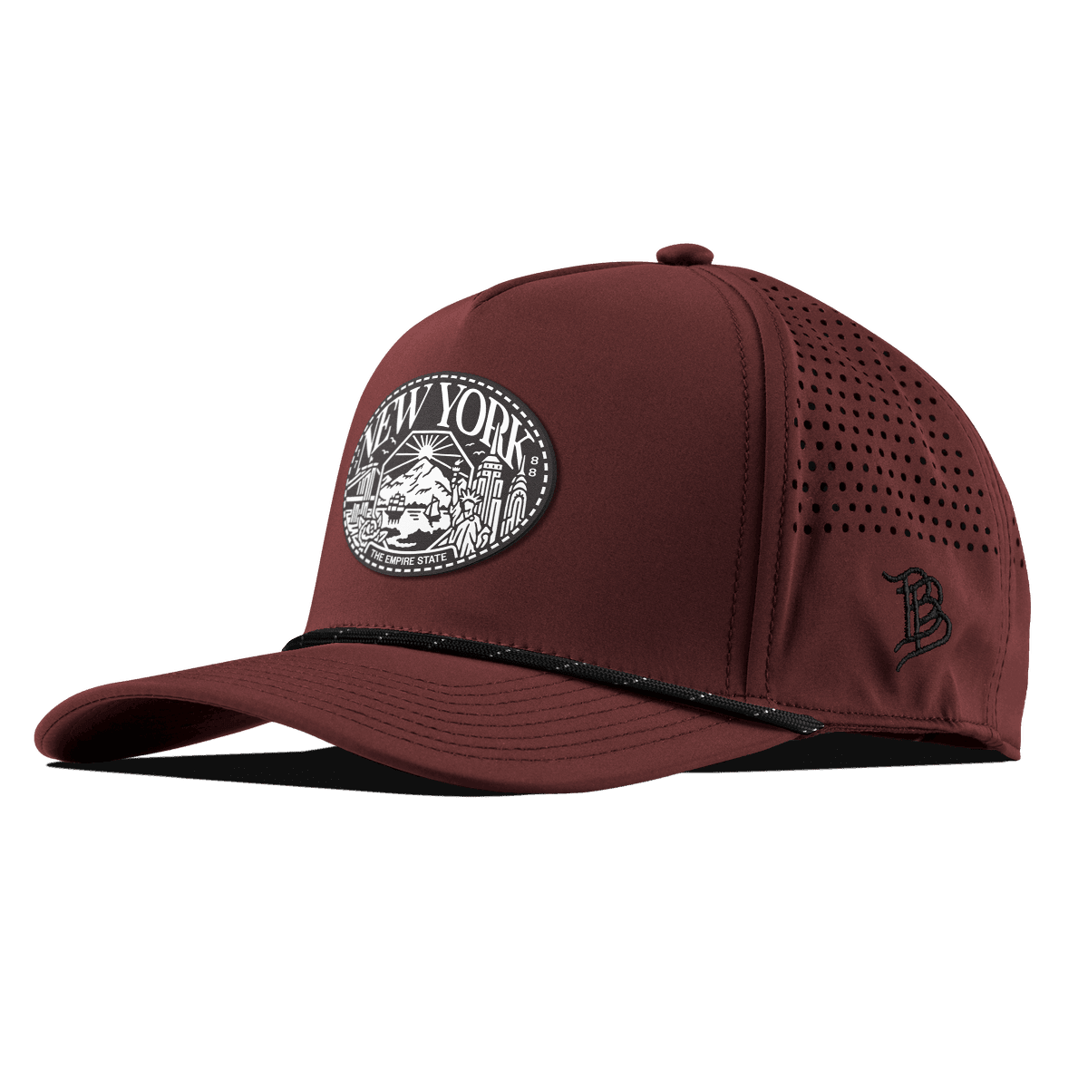 New York Traveler Curved 5 Panel Rope Maroon