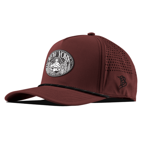 New York Traveler Curved 5 Panel Rope Maroon