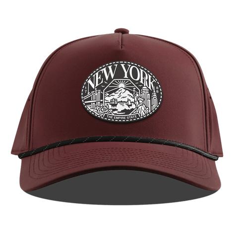 New York Traveler Curved 5 Panel Rope Maroon
