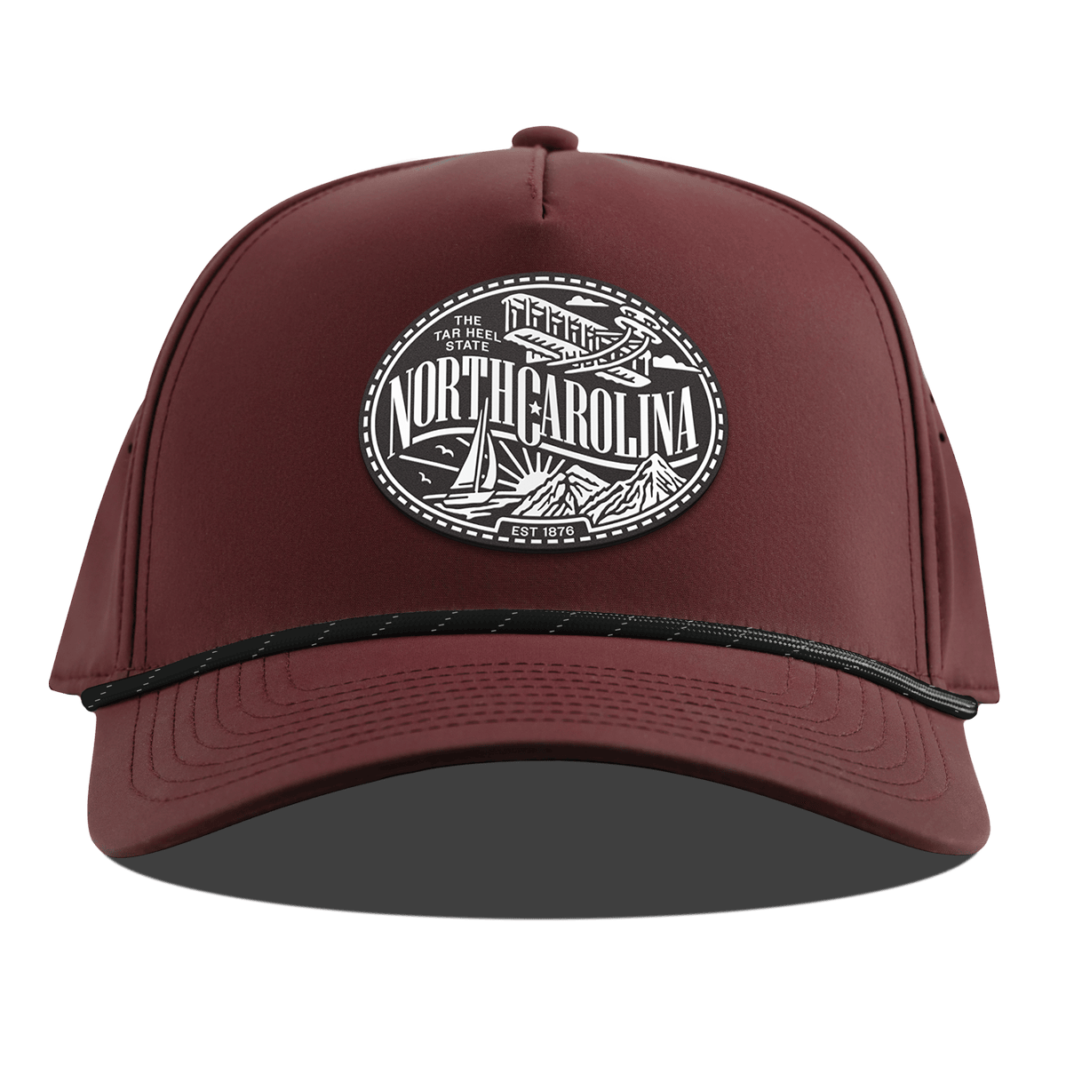 North Carolina Traveler Curved 5 Panel Rope Maroon