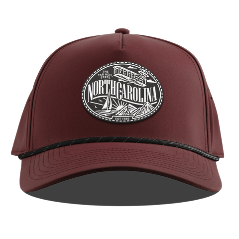 North Carolina Traveler Curved 5 Panel Rope Maroon