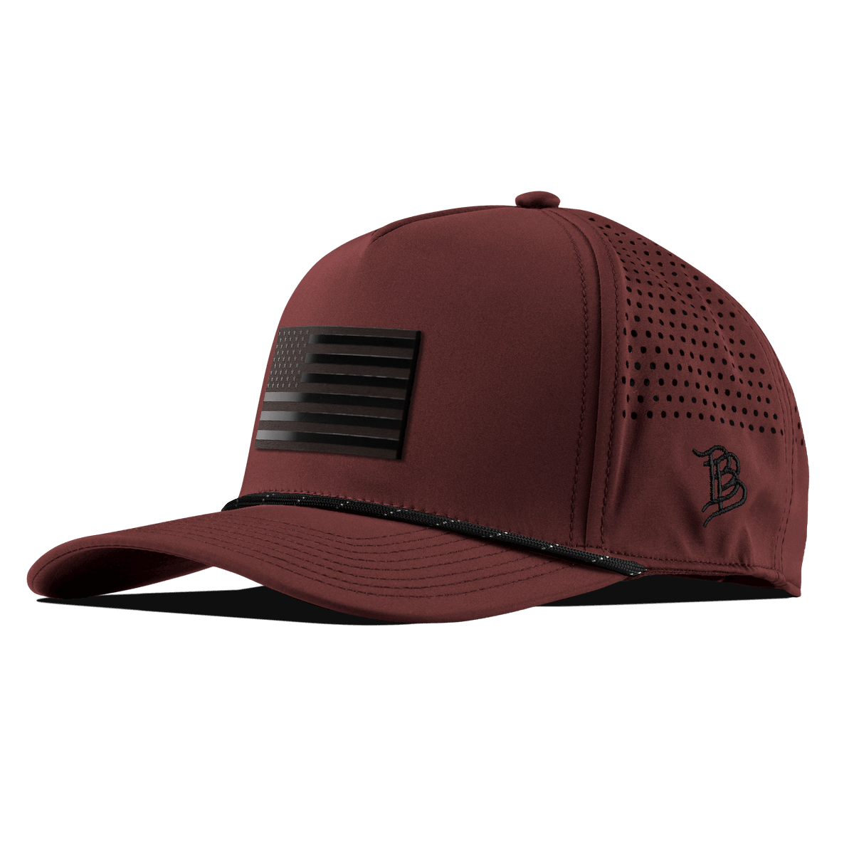 Old Glory Midnight Curved 5 Panel Rope Maroon/Black