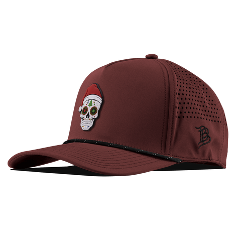 Santa Skull PVC Curved 5 Panel Rope Maroon/Black