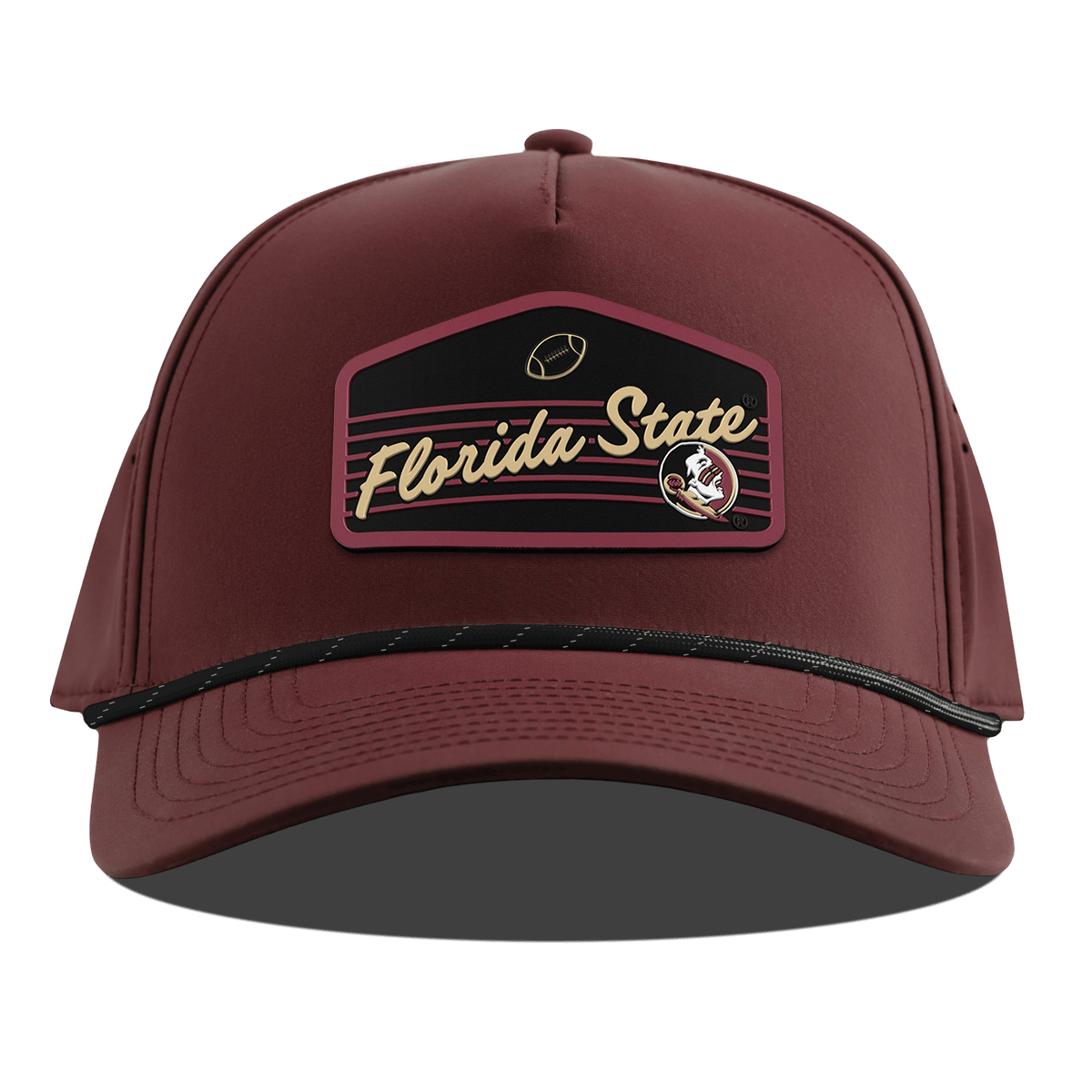 Florida State University "Seminole Football" Curved 5 Panel Rope Maroon