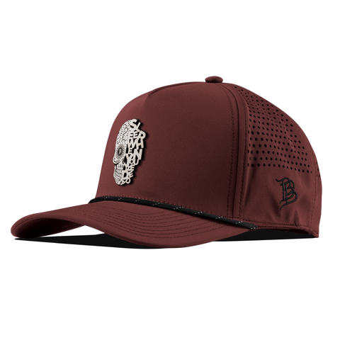 Sleep When You're Dead Skull Curved 5 Panel Rope Maroon