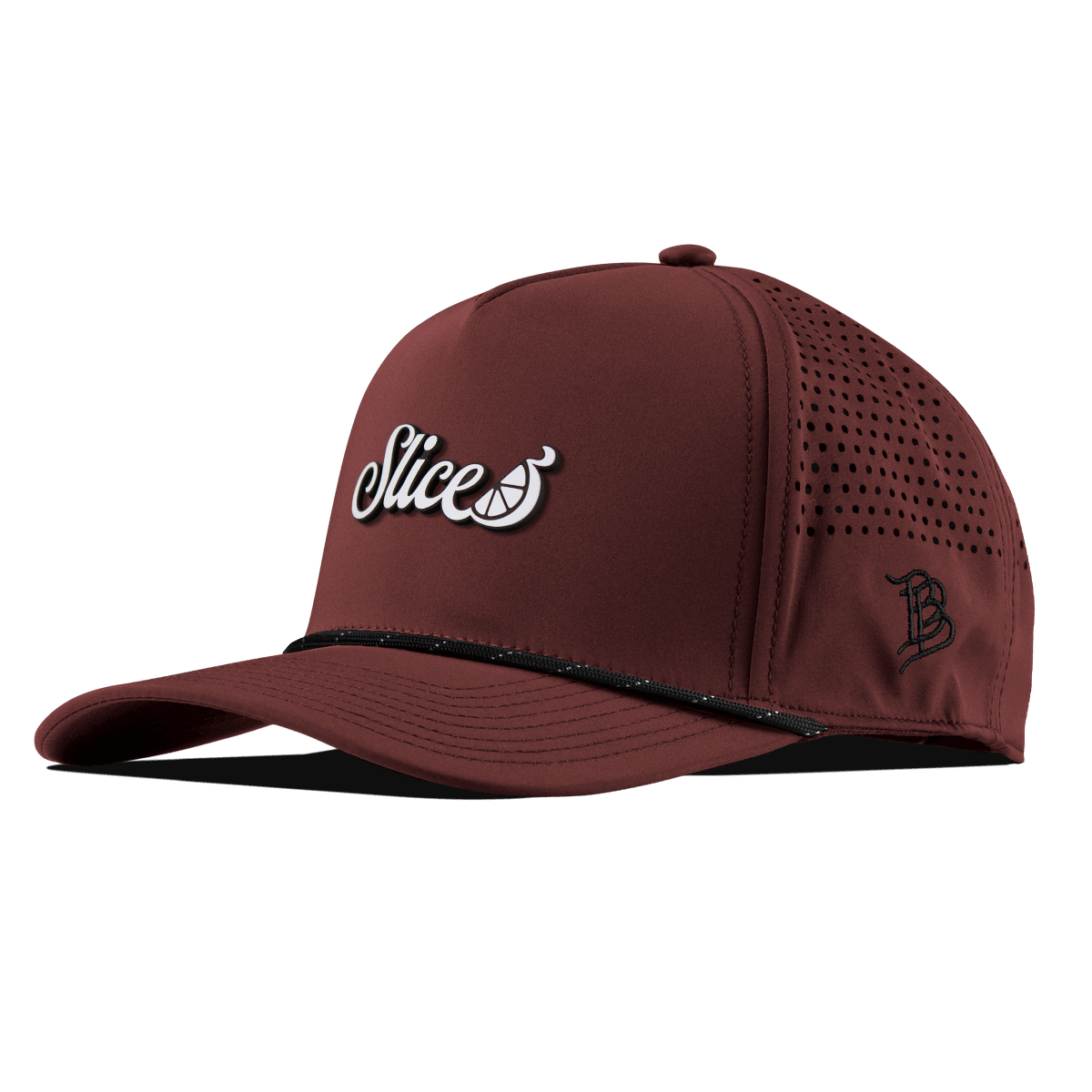 Sliced Script Curved 5 Panel Rope Maroon