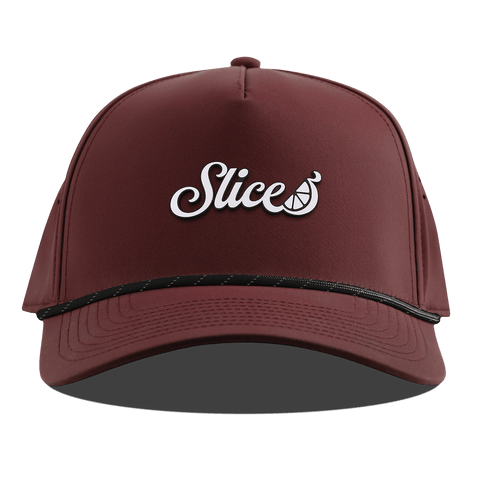 Sliced Script Curved 5 Panel Rope Maroon