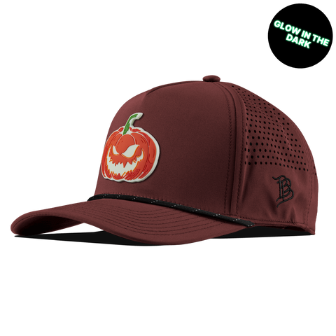 Jack-O-Lantern Glow Curved 5 Panel Rope Maroon