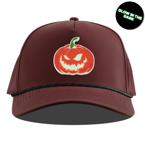 Jack-O-Lantern Glow Curved 5 Panel Rope Maroon