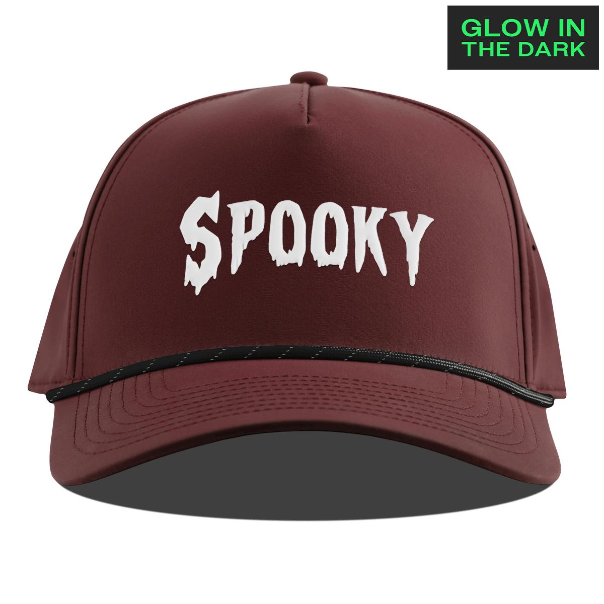 Spooky Glow Curved 5 Panel Rope Maroon