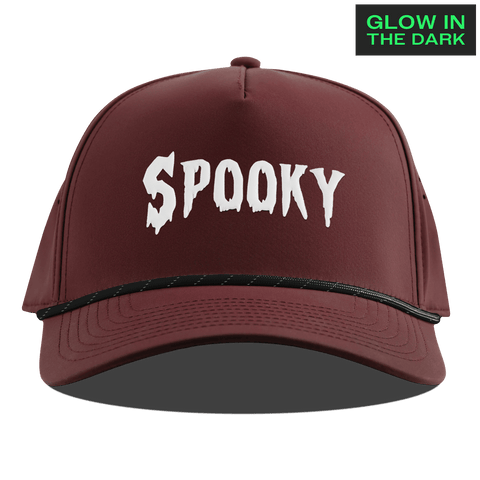 Spooky Glow Curved 5 Panel Rope Maroon
