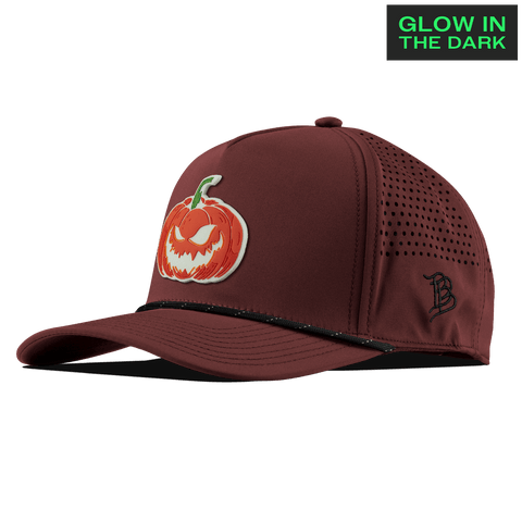 Jack-O-Lantern Glow Curved 5 Panel Rope Maroon