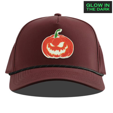 Jack-O-Lantern Glow Curved 5 Panel Rope Maroon