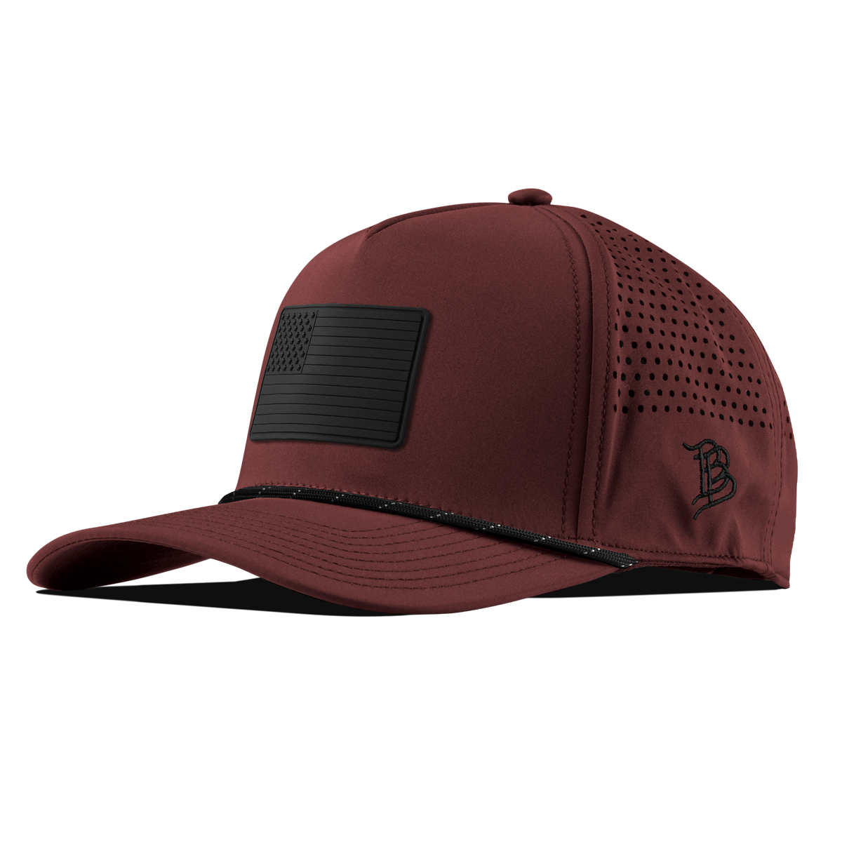 Onyx Old Glory Curved 5 Panel Rope Maroon/Black