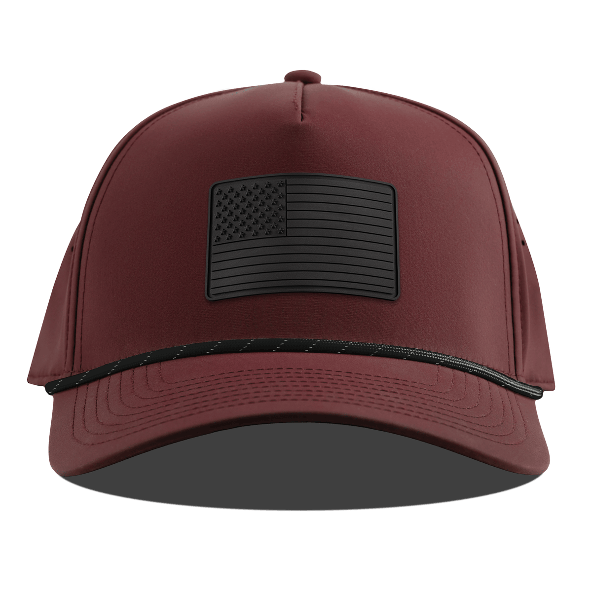 Onyx Old Glory Curved 5 Panel Rope Maroon