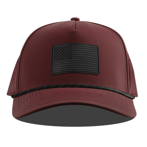 Onyx Old Glory Curved 5 Panel Rope Maroon