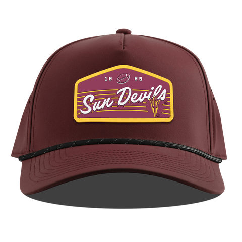 Arizona State University "Sun Devils Football" Curved 5 Panel Rope Maroon