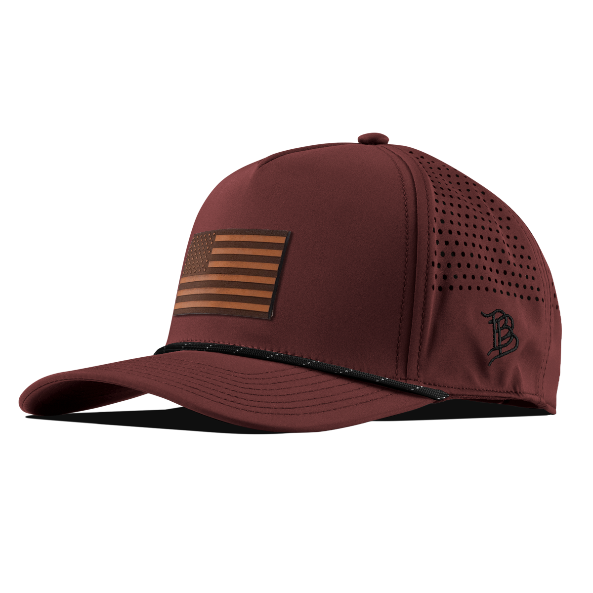 Old Glory Curved 5 Panel Rope Maroon/Black