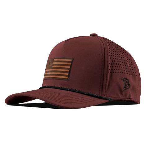 Old Glory Curved 5 Panel Rope Maroon/Black