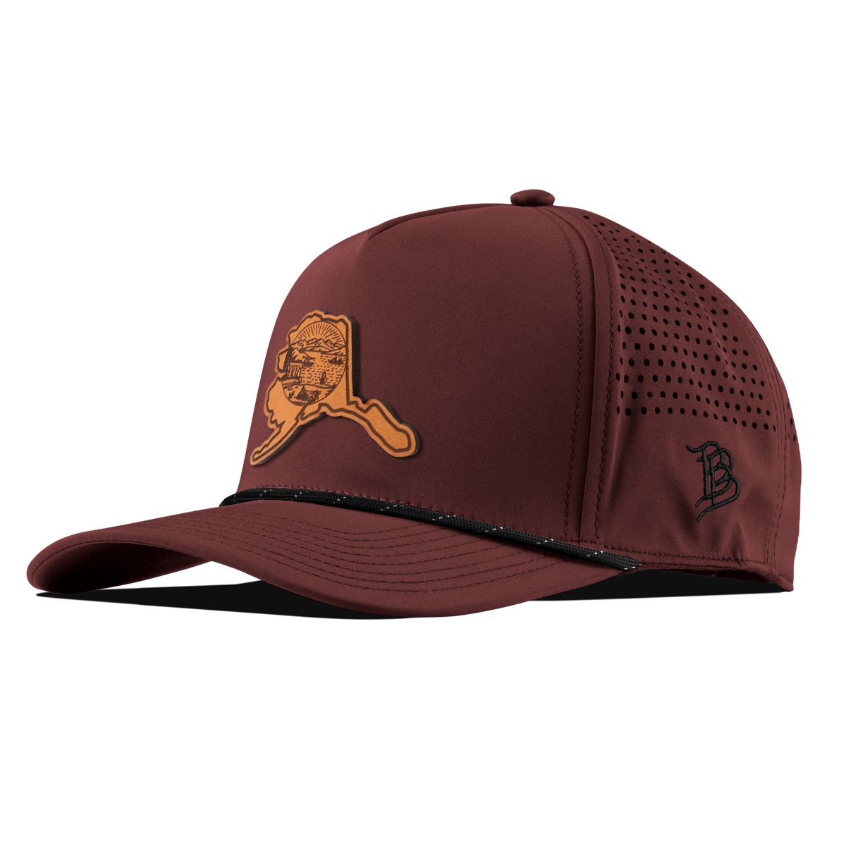 Alaska 49 Curved 5 Panel Rope Maroon/Black