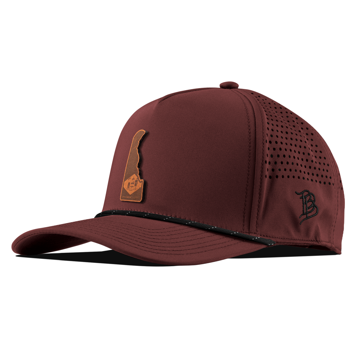 Delaware 1 Curved 5 Panel Rope Maroon/Black