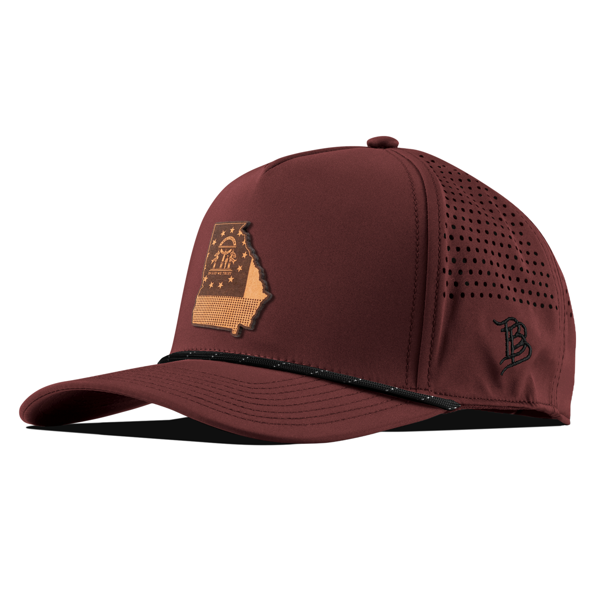 Georgia 4 Curved 5 Panel Rope Maroon/Black