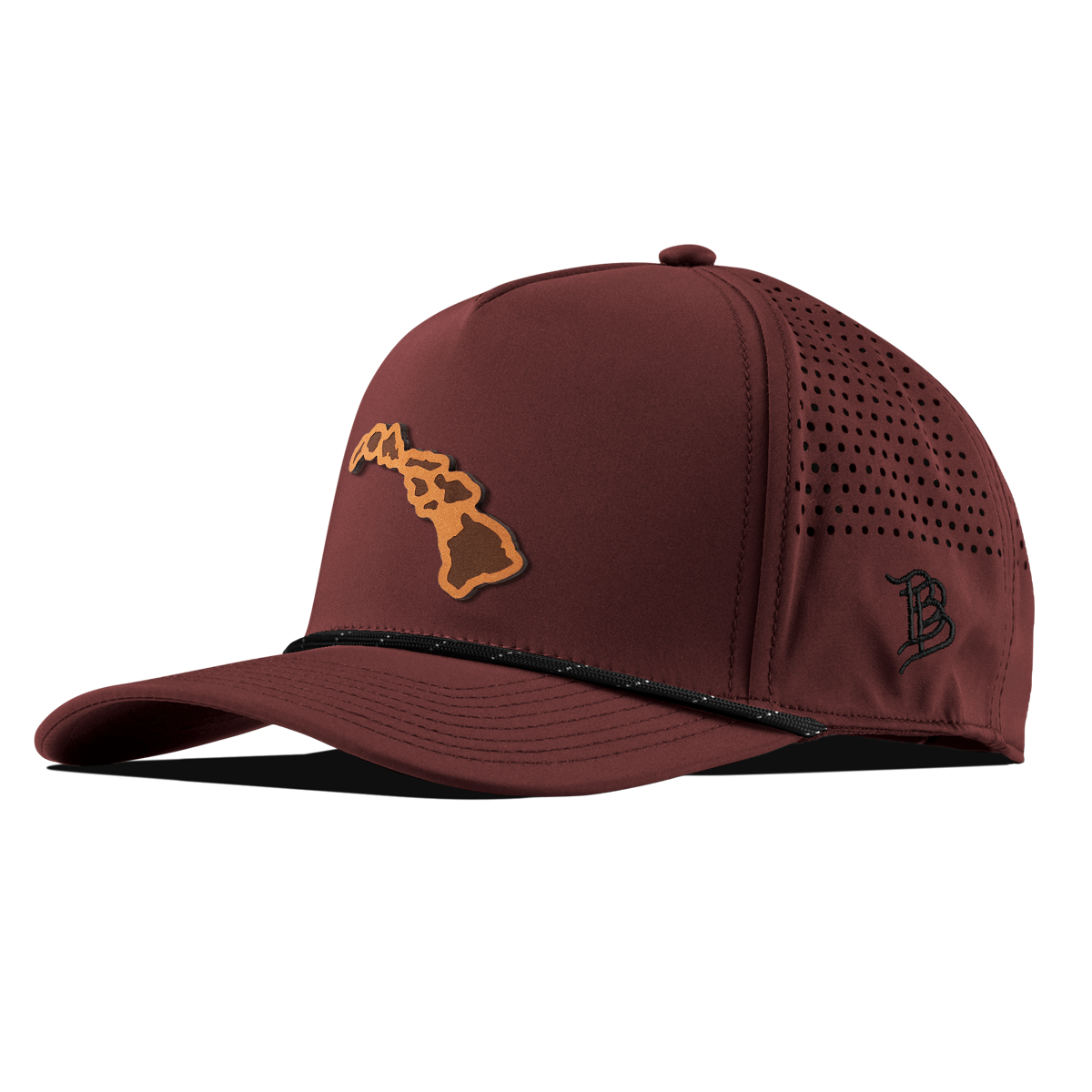 Hawaii 50 Curved 5 Panel Rope Maroon/Black