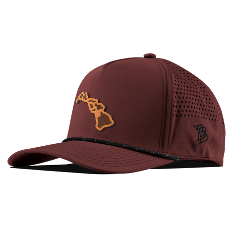 Hawaii 50 Curved 5 Panel Rope Maroon/Black