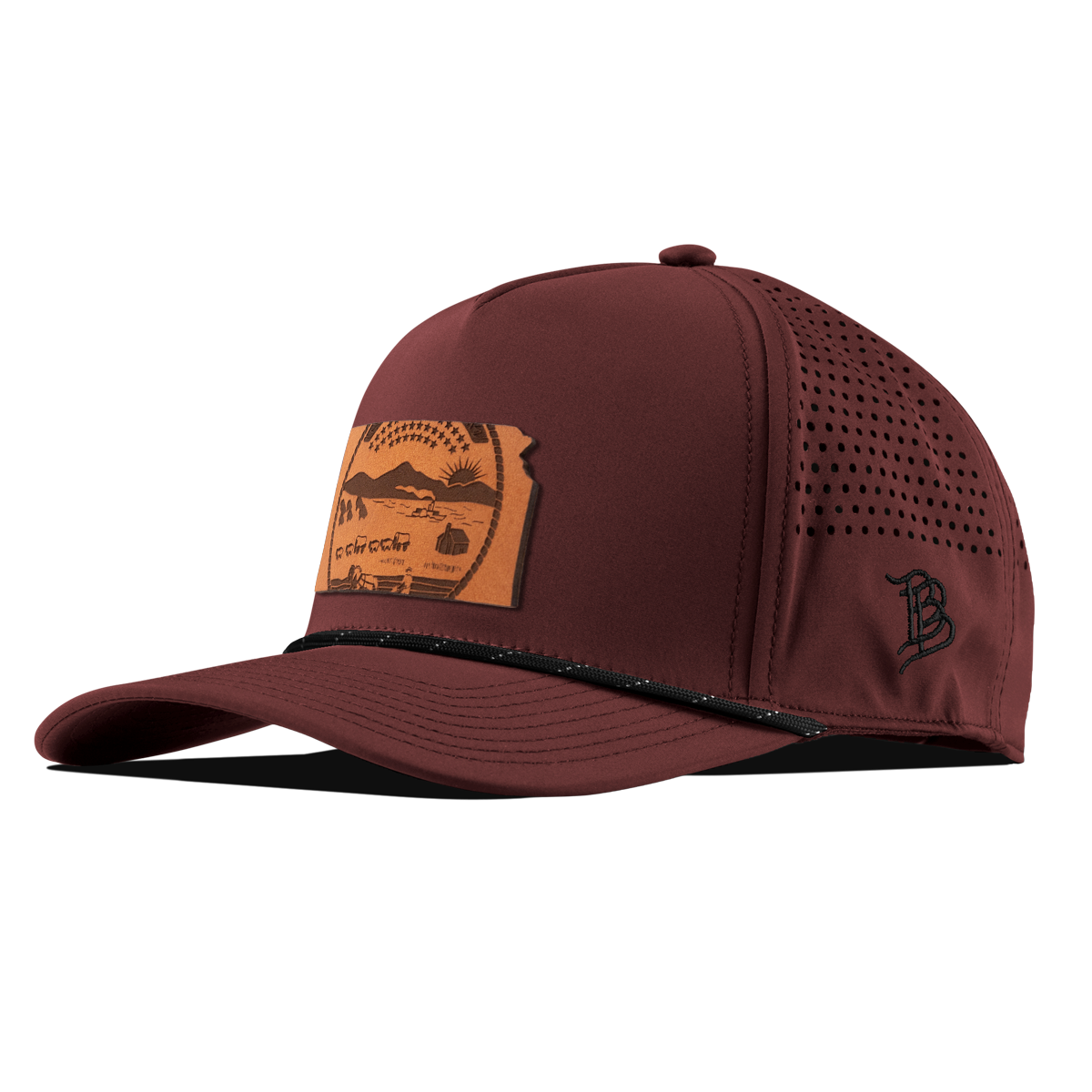 Kansas 34 Curved 5 Panel Rope Maroon/Black