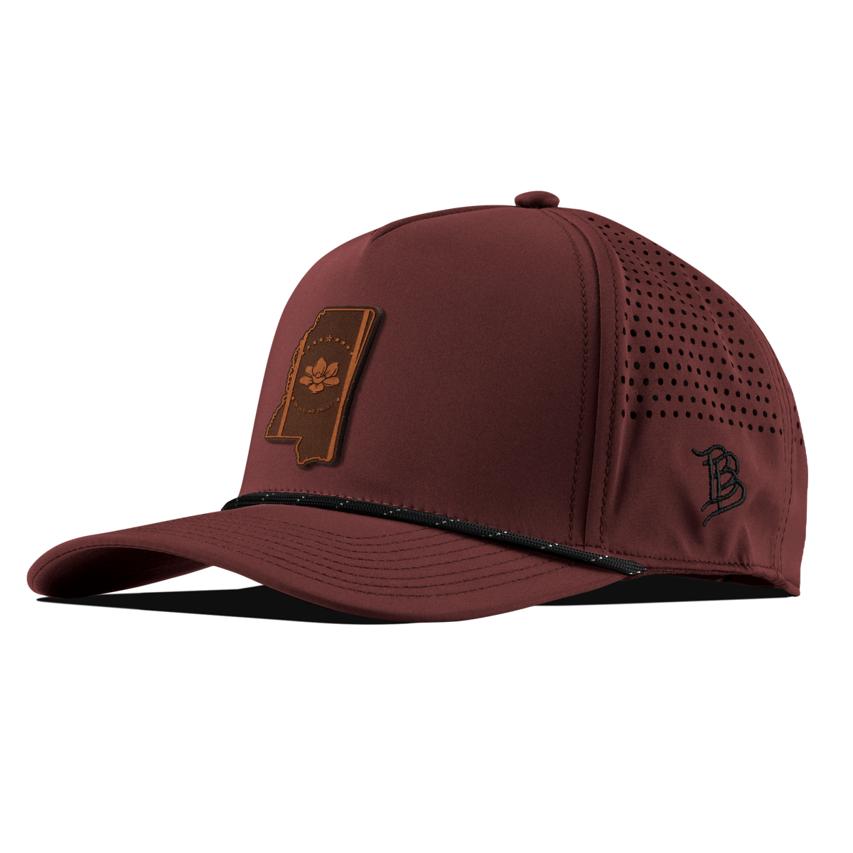 Mississippi 20 Curved 5 Panel Rope Maroon/Black