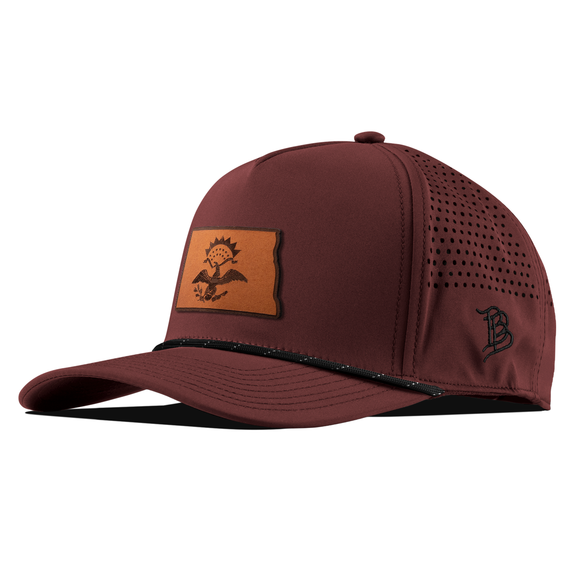 North Dakota 39 Curved 5 Panel Rope Maroon/Black