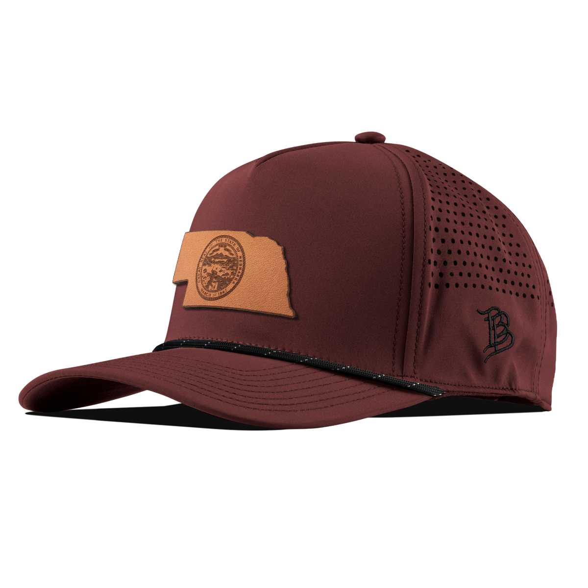 Nebraska 37 Curved 5 Panel Rope Maroon/Black