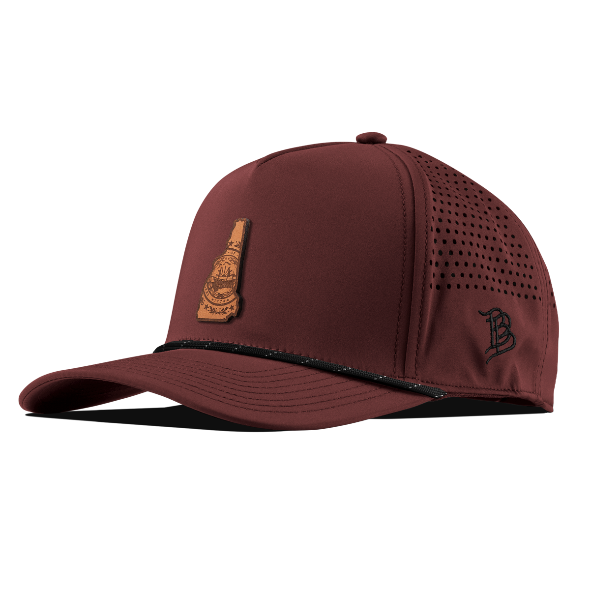 New Hampshire 9 Curved 5 Panel Rope Maroon/Black