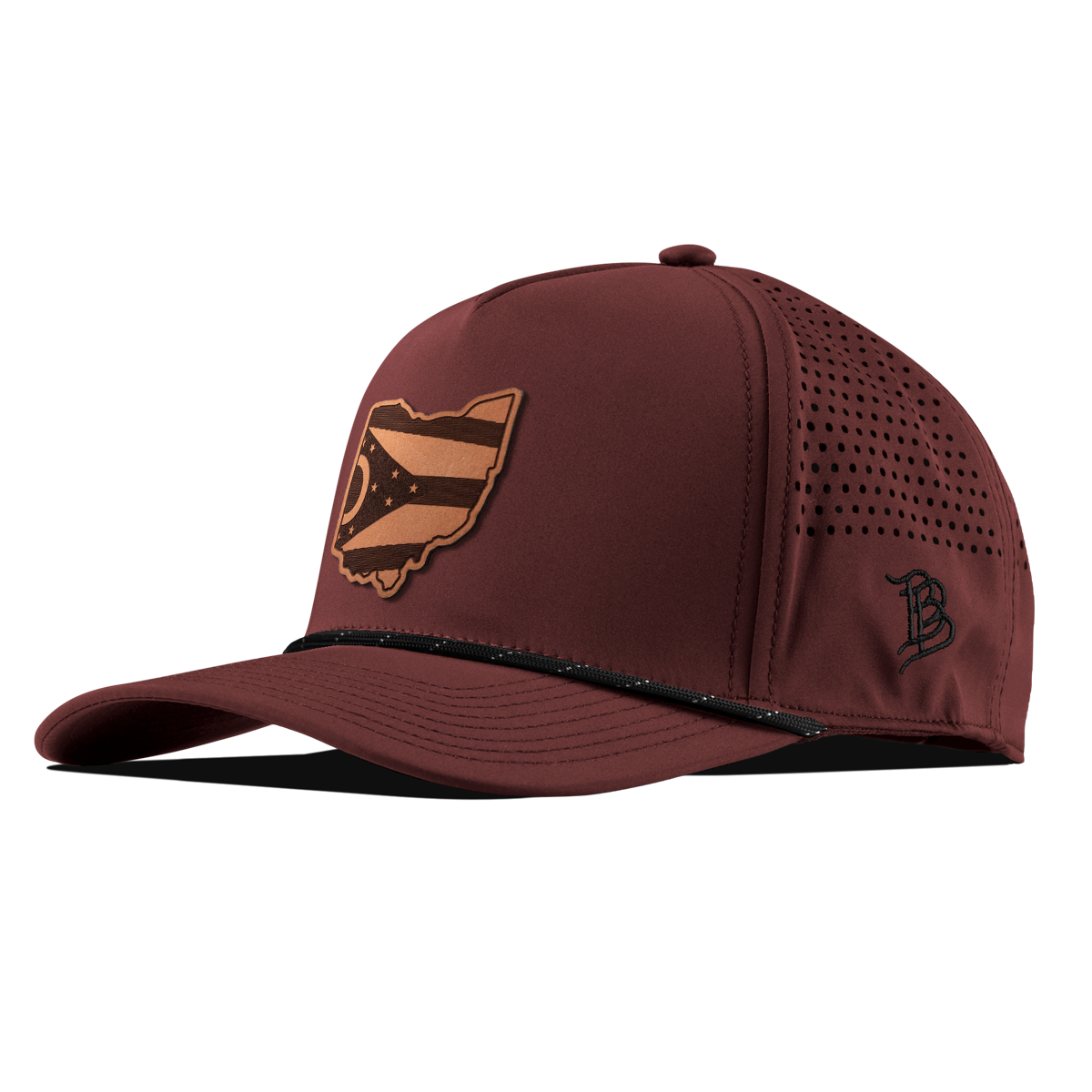 Ohio 17 Curved 5 Panel Rope Maroon/Black