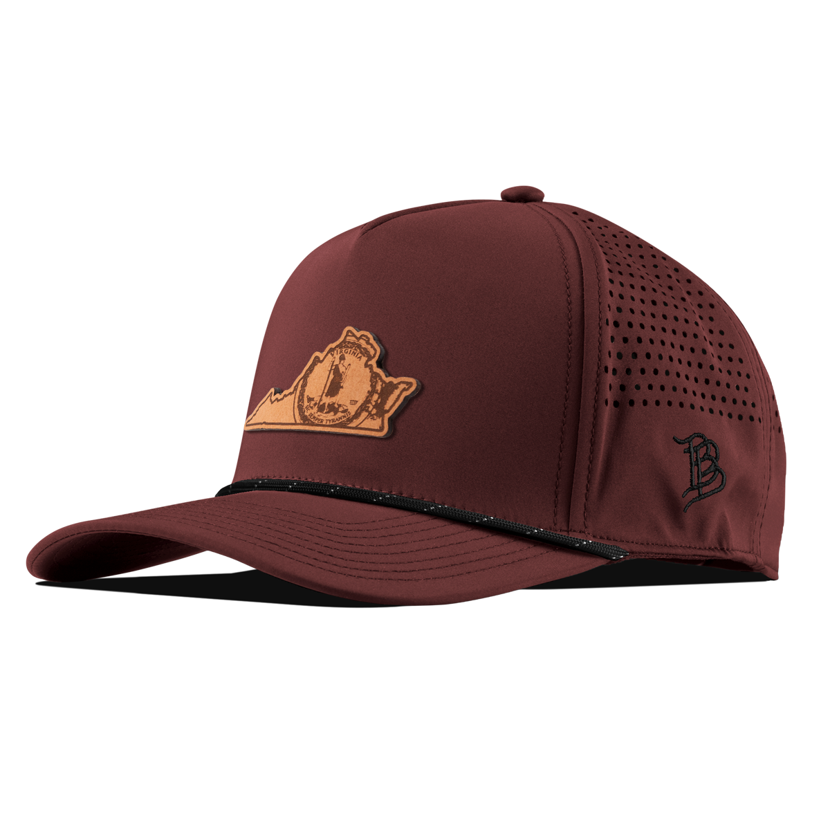 Virginia 10 Curved 5 Panel Rope Maroon/Black