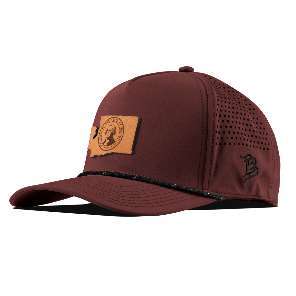 Washington 42 Tan Curved 5 Panel Rope Maroon/Black