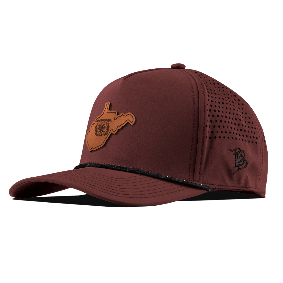 West Virginia 35 Curved 5 Panel Rope Maroon/Black