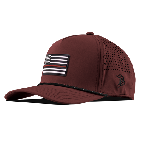 Thin Red Line PVC Curved 5 Panel Rope Maroon/Black