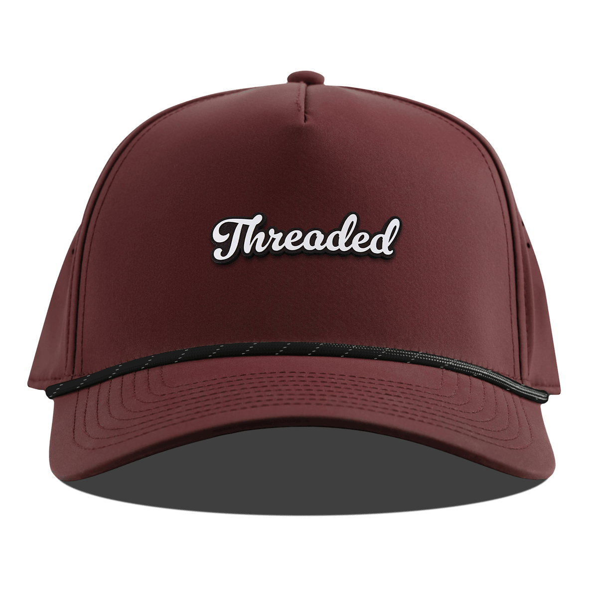 Threaded Script Curved 5 Panel Rope Maroon